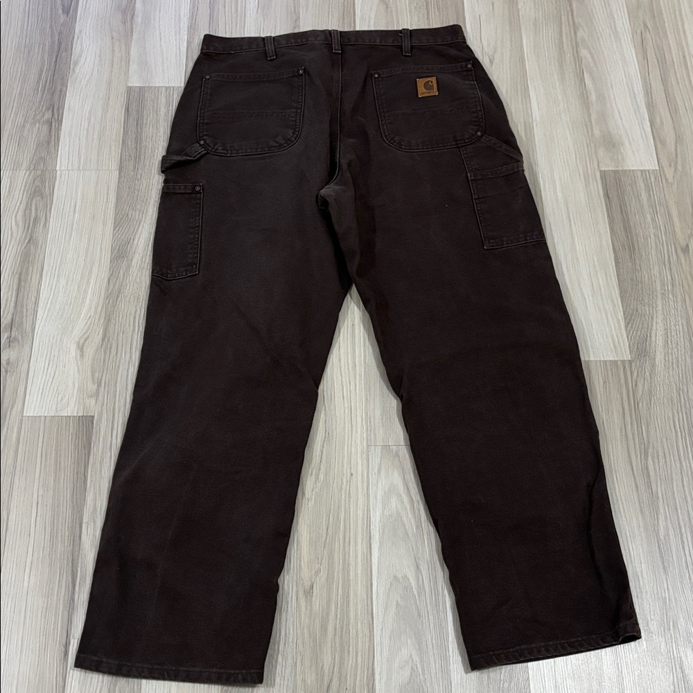 Carhartt Double Knee Canvas Work Distressed Pants Size 36x30 
Made In USA B136 - Picture 6 of 10